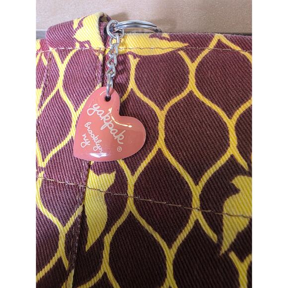 YAK PAK Brown Yellow Bird Flying Shopping Beach Large 16" Tote Bag - Picture 8 of 13